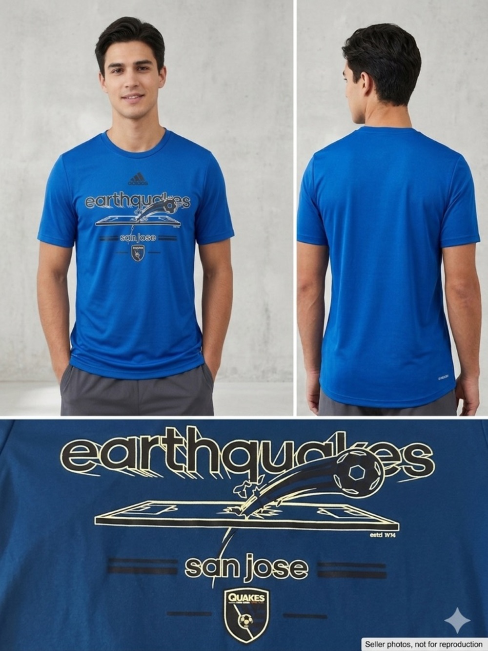 adidas Blue San Jose Earthquakes Graphic Tee M